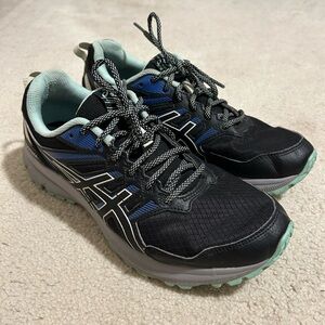 ASICS Women's Black and Blue Athletic Shoes